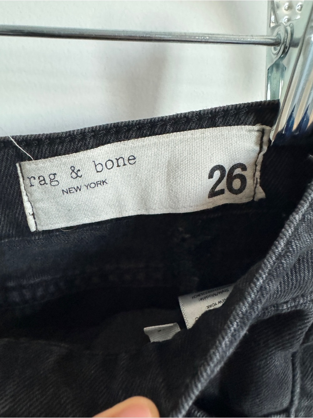 Rag & Bone Sofie Splice High-Rise Wide Leg Jeans - Black/Dark Grey Wide Jeans - Picture 6 of 9
